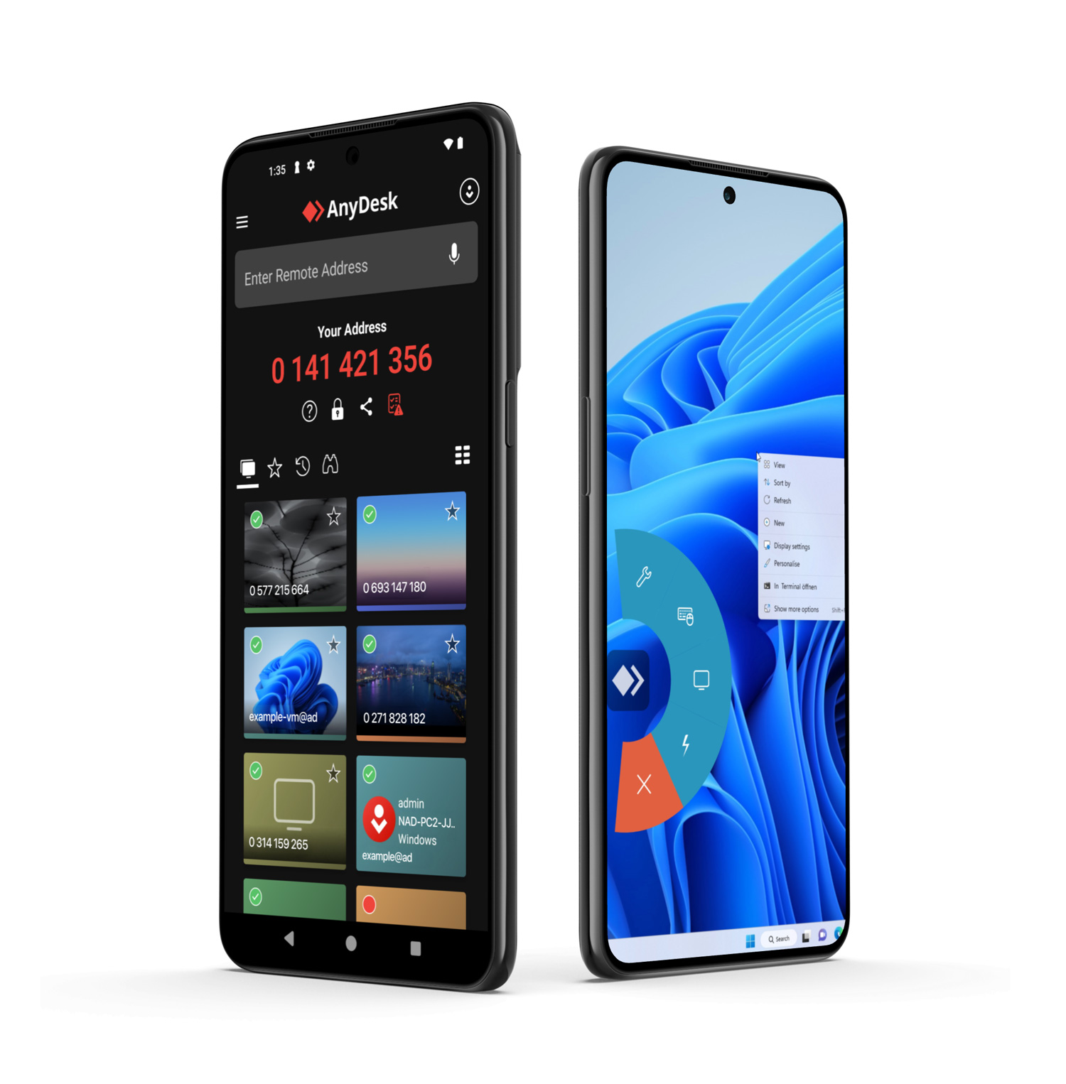 Android device with AnyDesk